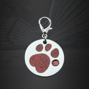 Custom Round Paw Dog Pet ID Tags  Cat Tag with QR Code