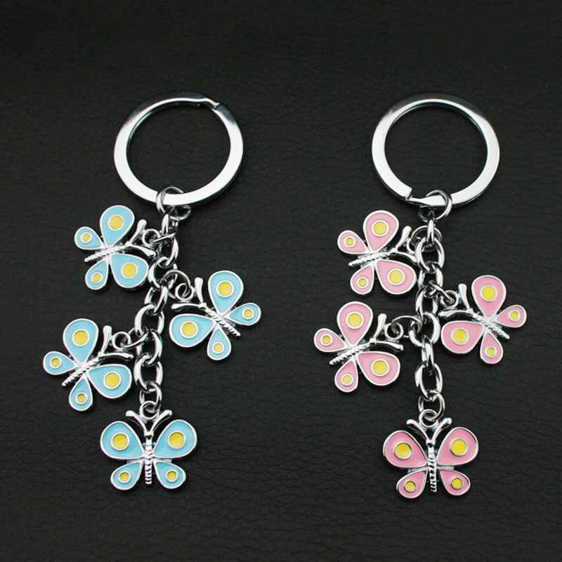 Providing Butterfly Shape Key Ring Customized Zinc Alloy Key Chain Hang Decorations for Man or Woman's Bags