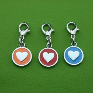 Custom Zinc Alloy Pet ID Tags Peach Heart Shape Hang Decoration for Dog or Cat QR Code